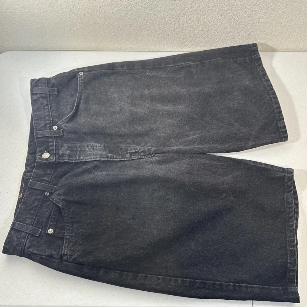 Vintage Levis 550 Relaxed Fit Denim Shorts Mens 34 Black Orange Tab USA Skater
